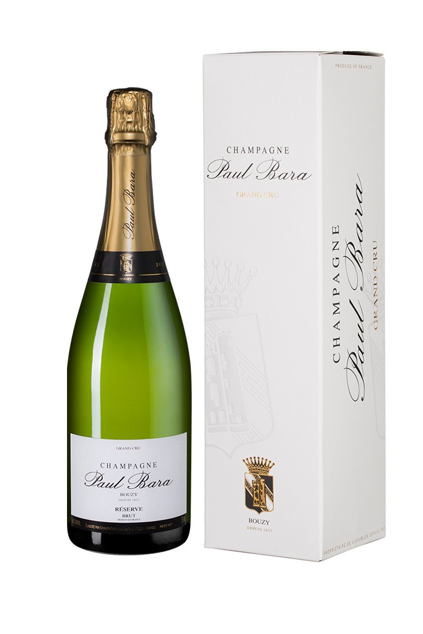 Шампанское Поль Бара Брют Резерв Бузи Гран Крю, в подарочной упаковке, белое, брют, 0.75л